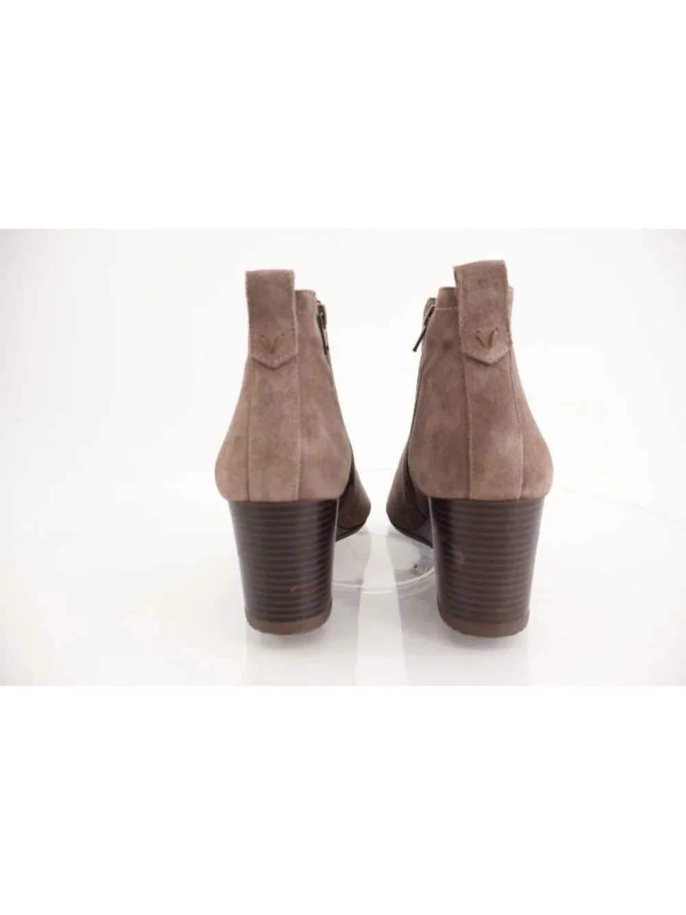 Vionic Women's Paloma Boot Size 10 Wedge Bootie Tan Suede Comfy Side Zip